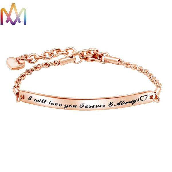 China ODM Supported SS304 Custom Engraved Womens Bracelet factory