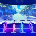 Indoor Outdoor Playground Facilities Dynamic Racing Interactive Projection Bike