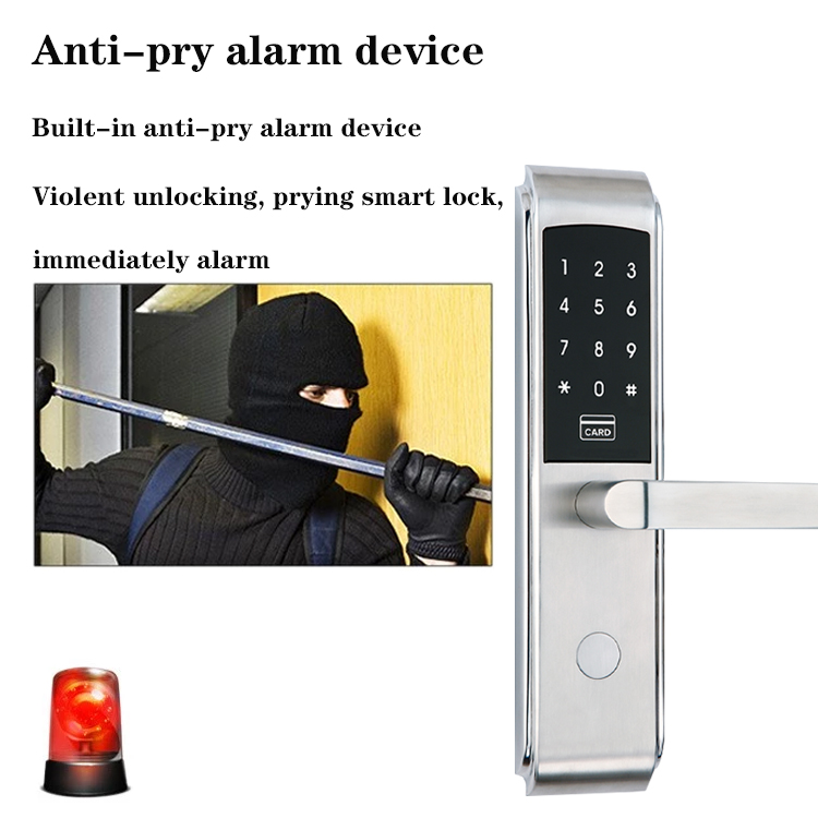 Remote Management Smart Hotel Lock Silver / Black Intelligent Smart Lock