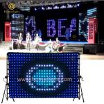 LED Double Decker Fireproof Velvet Vision Curtain for Bar Event Night Club Stage