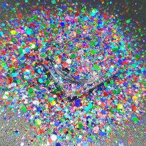 Polyester Bright Rainbow Candy Sparkle Mixes Shapes Chunky Glitter Confetti