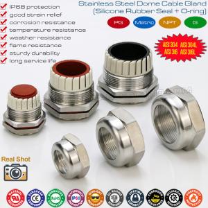 China IP68 Hermetic Cable Glands Sealing Connectors Stainless Steel AISI 304 &amp; AISI 316 with PG or Metric Thread factory