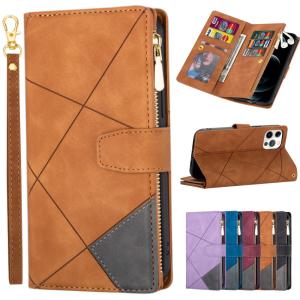 China Back Cover For Iphone 15 Pro With Hanging Rope 15 Ultra Luxury Wallet Case Card Magnetic Holder TPU Leather Phone Case factory