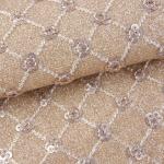 Sequin Bright Flower Glitter PU Leather Eco friendly 100% Polyurethane Leather