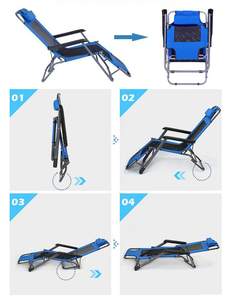 Adjustable Foldable Beach Reclining Zero Gravity Lounge Chair with Y Mail packing