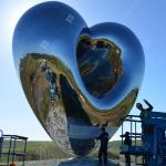 High Mirror Polished Love Me Stainless Steel Sculpture For Public Decoration In