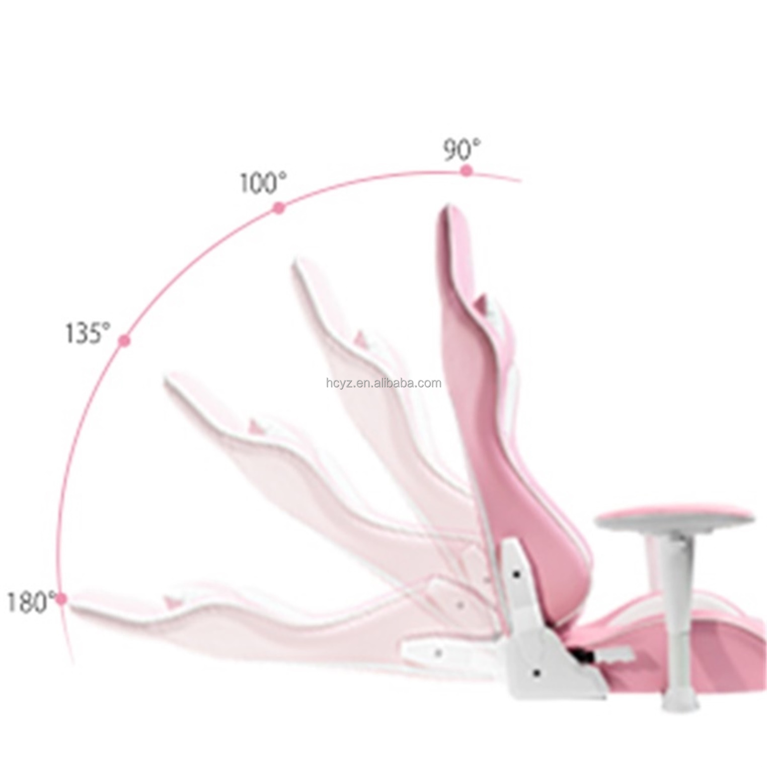 Customize Pink LED RGB Computer PC Game Chair Gaming PU Leather Silla Gamer with 2D Armrest
