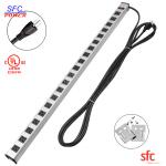 Heavy Duty Slim Multi Outlet Power Strip , 20 Outlet Grounded Multi Plug