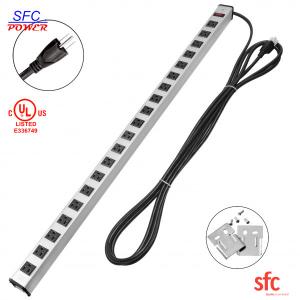 China Heavy Duty Slim Multi Outlet Power Strip , 20 Outlet Grounded Multi Plug Extension Cord factory