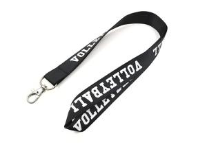China Black Nylon Material Custom Business Lanyards With Full Color Printing factory