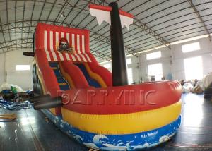 China Red Inflatable Pirate Boat / Inflatable Pirate Ship Fun City Inflatable Playground factory
