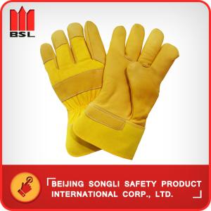 China SLG-CA607 cow grain leather working safety gloves factory