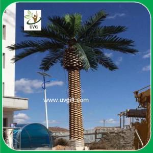 China UVG 5 meters huge outdoor palm tree artificial with fiberglass trunk for plaza landscaping factory