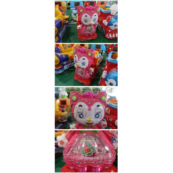 Red Color Baby Cat Kiddy Ride Machine / Amusement Game Machine