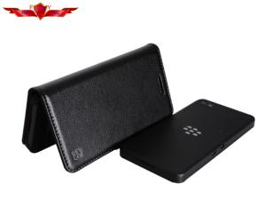 China New Arrivals Blackberry Z10 Flip Genuine Cow Leather Cases factory