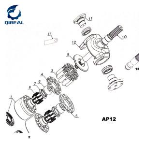 China AP12 Hydraulic pump spare parts for E200B 320B Excavator factory