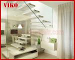 Floating Staircase VK54C Tread American OakTempered Glass LED Light strip