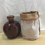 Wine Round Bottom Pouch , Natural Jute / Hessian Bottle Bags Eco Friendly