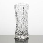 24cm Height Tall Square Glass Vases 22.5oz Machine Pressed Clear Crystal Vases