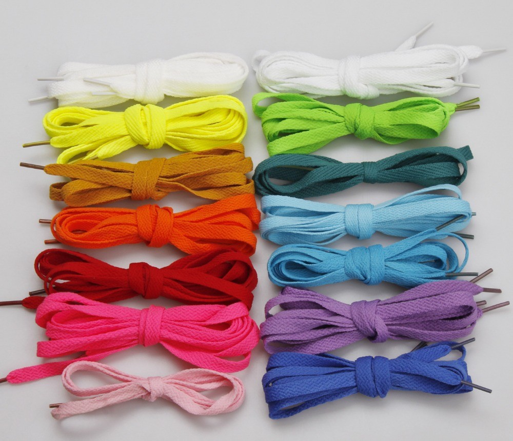 Durable Yellow White Color Custom Shoe Laces For Kids / Adult