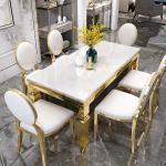 Garden Home Luxury Dining Table And Chairs 240cm 120cm 140cm 6 Seater Marble