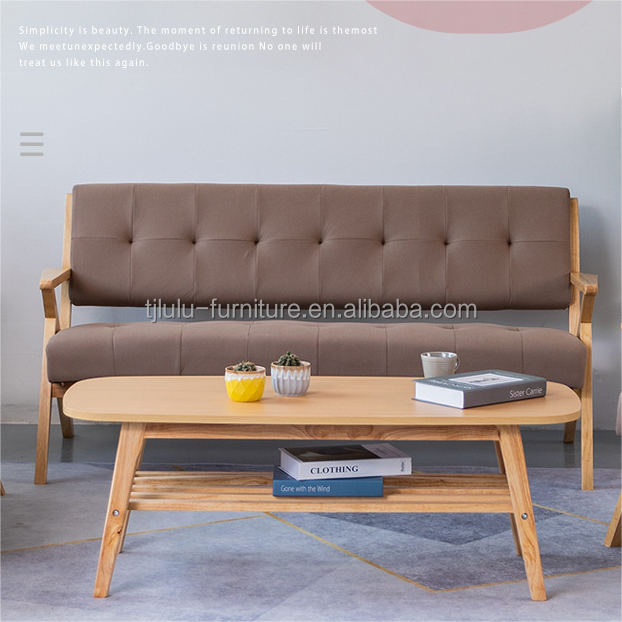 Solid Wood Fabric Wooden Sofa Chair W60*D73*H76CM The Ultimate Seating Solution for Modern Living Room and Hotel