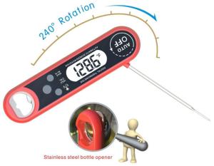 China Red Electronic Meat Thermometer / Waterproof Digital Thermometer With Inside Magnet factory