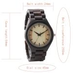 Custom Wooden Quartz Watch Auto Date Portable Handcrafted Simple Design For Men