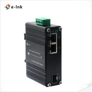China Mini Industrial 1-Port 100/1000X SFP to 2-Port 10/100/1000T 60W PoE++ Media Converter factory