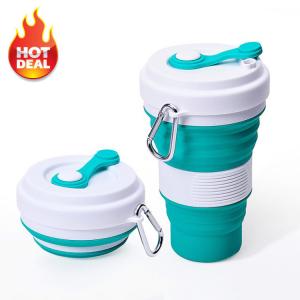 China SGS Collapsible Silicone Drinking Coffee Cup 550ML With Lid factory