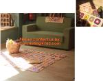 Nordic Hand-woven crochet hook Daisy striped blanket, Cashmere knitted blanket,