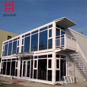 China Zontop free style 2021 new luxury design with large scale glass curtain door office building houses factory