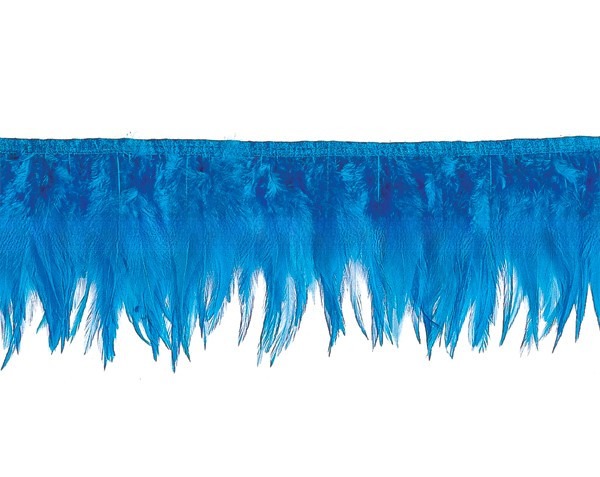 4-6 Inch Saddle Hackle Feather Fringe Trim With Satin Ribbon Tapes 1 Yard/Meter