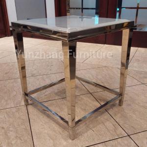 China Silver Frame SS201 Simple Bed Table Small CBM Square Table For Bedroom factory