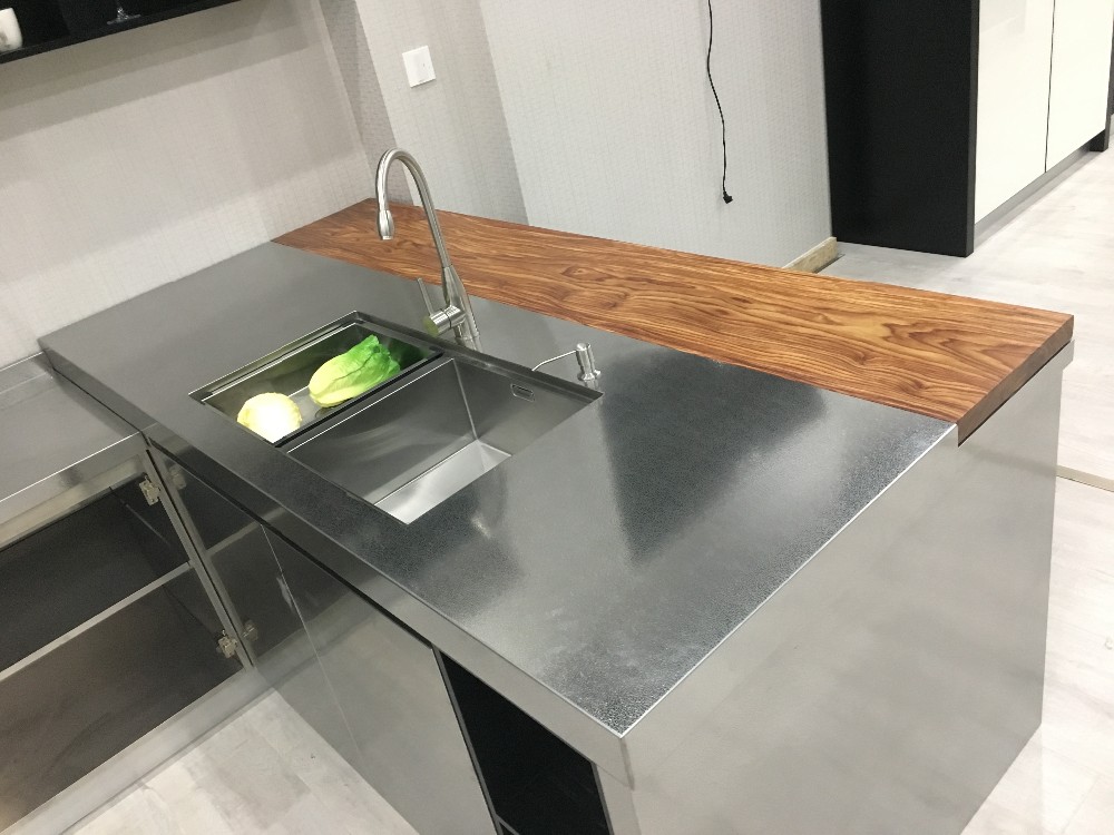 moisture proof Modular Home Kitchen Cabinets Stainless Steel 304 Customized
