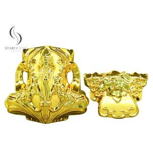 China 24K Gold Premium Coffin Corner Funeral Products For Wooden Coffin Handles 17#G on sale