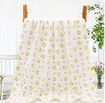 Plants Flower Pattern 40S Cotton 6 Layer Gauze Fabric High Hygroscopicity