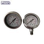 60mm Double Scale All SS Pressure Gauge , Glycerin Filled Pressure Gauge
