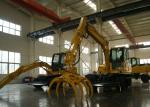 Heavy Equipment Excavator , 0.4 M3 Bucket Capacity 8 Tonne Wheeled Excavators