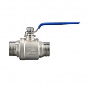 China 304 stainless steel internal and external wire ball valve two-piece external thread screw ball valve factory