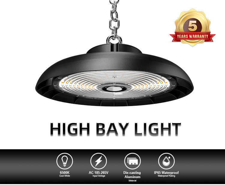 Workshop Sport Halls 50w 100w 150w 200w 300w Aluminum Industry Dimmable Explosion Proof IP65 UFO LED High Bay Light