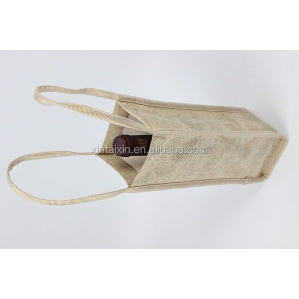 2021 Low price 1 bottle jute wine carrier bag high quality customized canvas wine bag reusable gift carry case