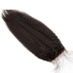 Black 4 X4 Kinky Straight Closure , Free Part Lace Closure No Tangling