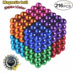 5mm Colorful Gold Magnetic Balls Silver 216pcs Packing