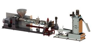 China HDPE / PET Plastic Pelletizing Machine Single Stage Extruder Energy Saving factory