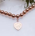 Custom Fine Beaded 14k 18k Gold Ball Chain Bracelet 925 Sterling Silver Heart