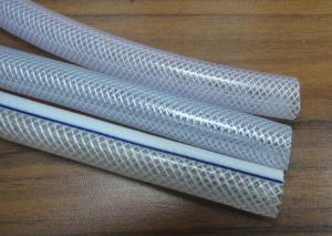China FDA Food Grade PVC Braided Hose / Transparent Fiber Reinforced Braided Net Pipe Tubing factory