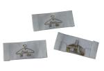 Gold Yarn Crochet Clothing Woven Labels , Customized Woven Labels