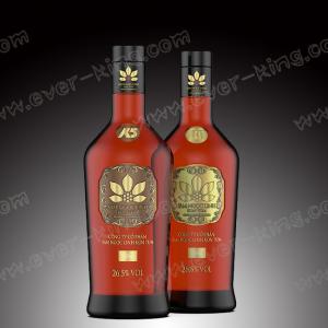 China 750ml Custom Luxury Round Empty Glass Bottle With Screw Caps factory