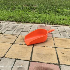 China Handy Long Handle Orange Feed Shovels Eco Friendly For Poultry Feeding Poultry Farm Chicken factory
